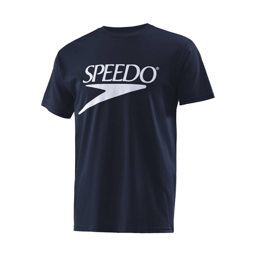 Speedo Men’s Vintage Logo Short Sleeve Crew in Nautical Navy